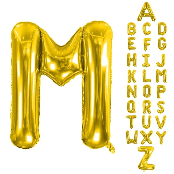 Globo letra M AOAOParty de papel aluminio dorado de 102 cm