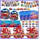 thumbnail image 2 of Decoraciones para fiestas de cumpleaños de Cars Disney Pixar Cars Lightning Mcqueen Globos Servilletas de papel Vasos Platos Bolsas de regalo Vajilla Suministros, 2 of 5