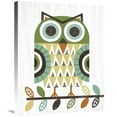 thumbnail image 1 of Global Gallery's 'Folk Lodge Owl Earth' By Michael Mullan Stretched Canvas Wall Art, 1 of 4