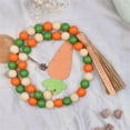 thumbnail image 4 of nvzhuang Easter Wooden Bead Garland with Carrot Tags Tassels Beaded Garland Hanging Wall Decor, 4 of 6