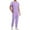 Purple, variant on Yteetum Scrub for Men Solid Color Crew Neck Button Down Short Sleeve Shirts with Pockets and Drawstring Trousers Quickly Drying Doctors Surgicals Gowns Protective Nursing Uniforms Two Piece Sets