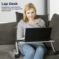 thumbnail image 6 of WorkEZ Cool Adjustable Laptop Cooling Stand with Dual Fans, 3 USB Ports & Mouse Pad – Portable Aluminum Laptop Desk for Bed, Couch, or Standing Workstation (Silver), 6 of 8