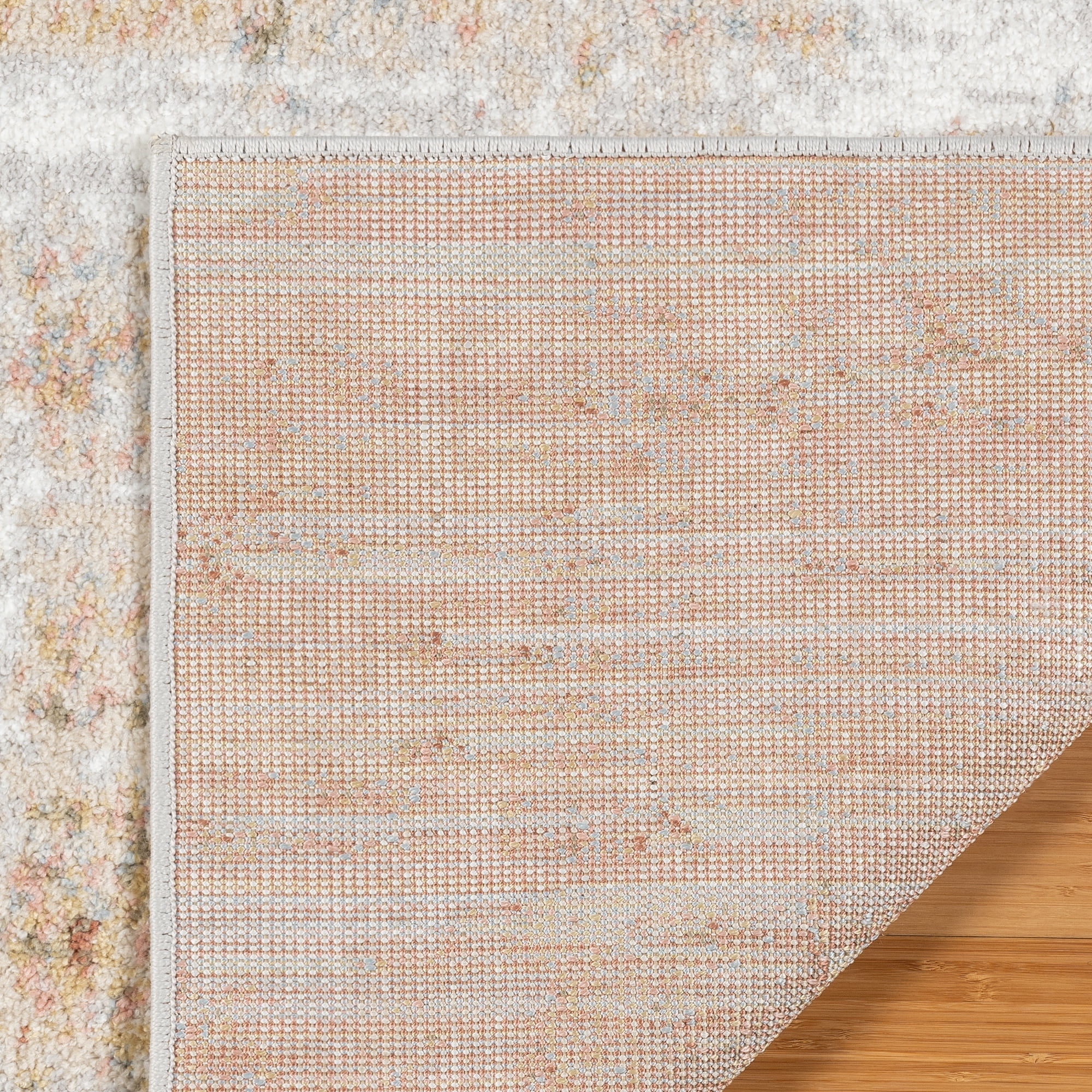 Gertmenian Alor Cheema Modern Abstract Orange/Gray/Ivory Polypropylene Indoor Area Rug, 5x7