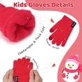 thumbnail image 4 of FZ FANTASTIC ZONE Baby Kids Winter Hats Beanie Warm Scarfs Touchscreen Gloves Knit Fleece Neck Warmer Gifts for 4 5 6 7 8 Year Old Girls Boys, Red, 4 of 5