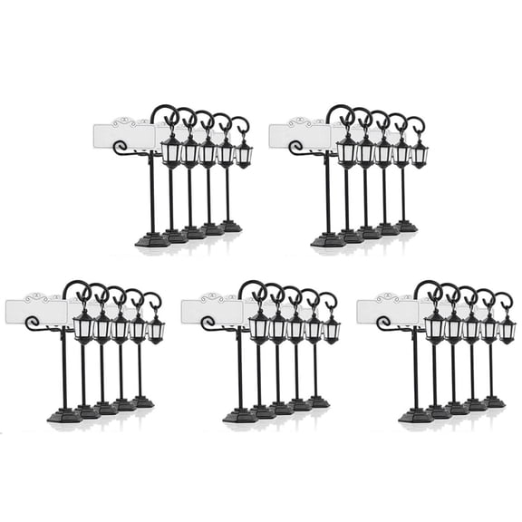 25 PCS Streetlight Shape Wedding Reception Place Card Holder Number Name Table Card Holder Stand with A Card