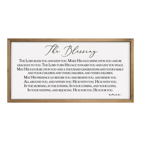 The Lord Bless You And Keep You Wall Art 25×12.6 Inchs, Wooden Bible Verses Song Lyrics Prayer Blessed Wall Decor?Large Christian Scripture Living Dining Room Bedroom Home Decor