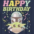 thumbnail image 2 of Boy's Star Wars: The Mandalorian Happy Birthday Mando and Grogu  Graphic Tee Navy Blue Large, 2 of 4