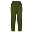 thumbnail image 3 of WTXUE Capris for Women, Capri Leggings for Women High Waisted Cutout Yoga Capris Lightweight Cozy Cropped Pants Solid Soft Pajams Pants (Army Green, L), 3 of 8
