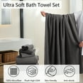 thumbnail image 5 of Jessy Home 8 Piece Home Collection Ultra Soft Cozy Black Brown Towels 700 GSM Plush Towel Set, 5 of 8