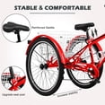 thumbnail image 6 of MOPHOTO Mountain Tricycle 27.5" 7 Speed MTB, Red Adult Cruiser Trike, Exercise Men's Women's Tricycles with Big Basket, 6 of 12