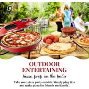 Piezano Pizza Oven & Grill Indoor Pizza Maker Machine Pizza Cooker 12 for Kitchen Countertop Electric Up To 800°F Red