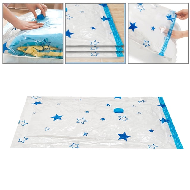 OUNONA 4Pcs Vacuum Compression Bedding Storage Bag Assorted Color Foldable Plastic Storage Container for Home