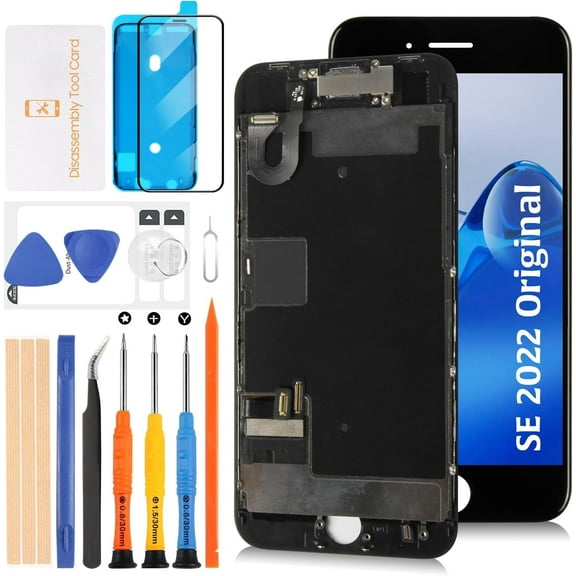 OEM LCD Screen Replacement for iPhone SE 2022 3rd Gen 4.7" with Touch Digitizer, Front Camera, and Speaker (A2783, A2595, A2785) Repair Kit
