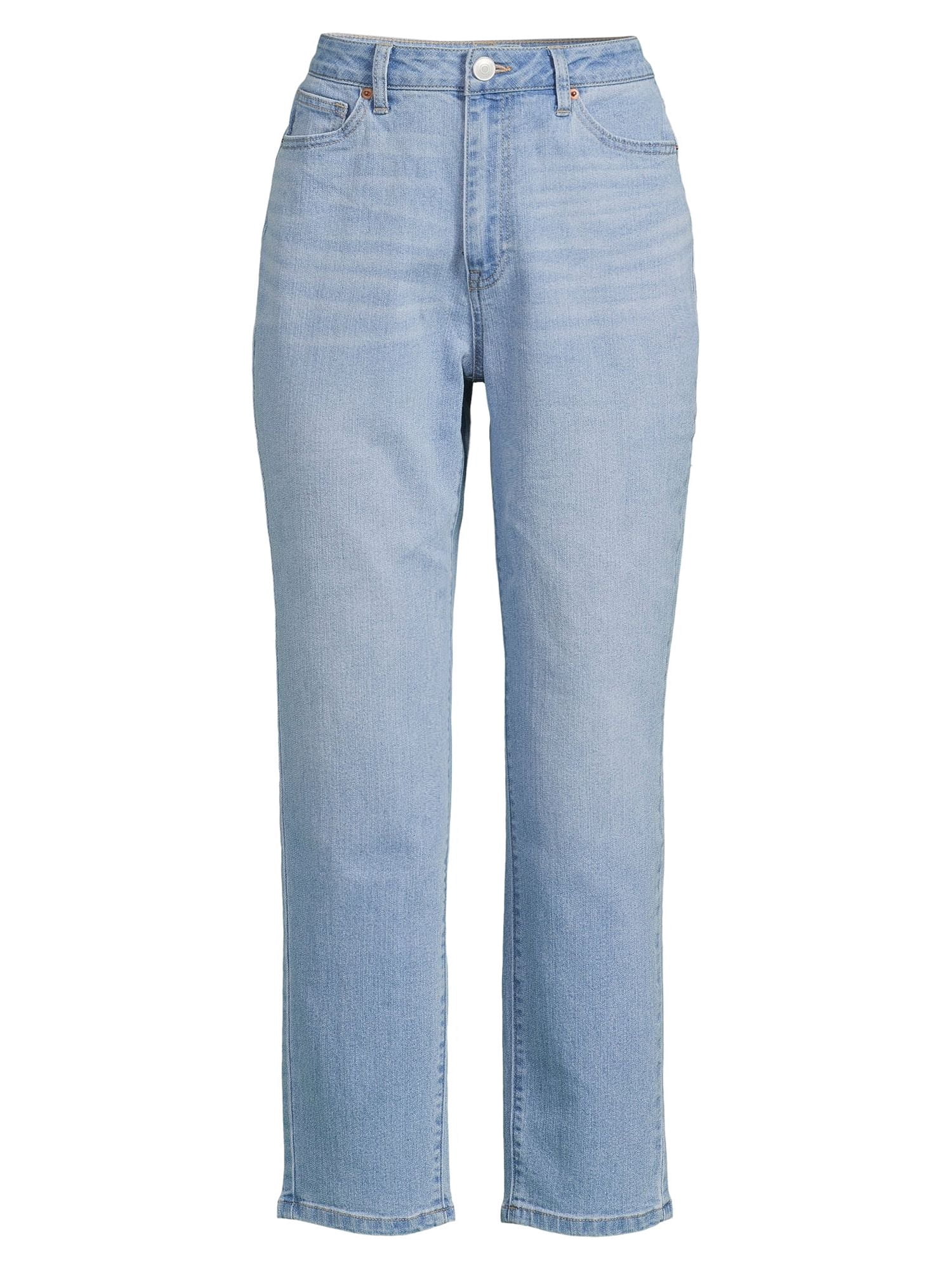 No Boundaries Juniors High Rise Mom Jeans, 27" Inseam, Sizes 1-21