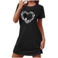 thumbnail image 1 of Tnhcen Grande Taille Grande Tenue de Nuit Tendance à Imprimé Graphique Manches Courtes Col Ras du Cou Polyester Spandex Respirant P-2TG pour Coupe Confortable, 1 of 7