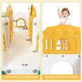 thumbnail image 2 of IHEX 8-in-1 Indoor Slide Toddler Playset for Ages 1-3, Kids Outdoor and Indoor Playground with Basketball Hoop, Climber, Crawling Tunnel, Telescope, and Toy Storage, Orange+Green, 2 of 7