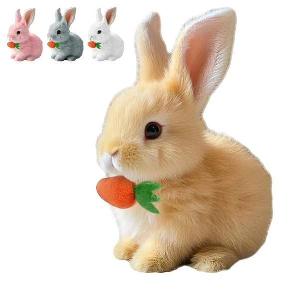 Easter Basket Stuffer Realistic Bunny Toy, 2026 New Bunny Toys, Interactive Educational Bunny , Handmade Hopping Bunny Toy