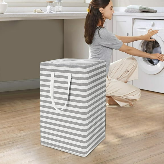 1*Dirty Clothes Basket Laundry Basket Laundry Basket Can Be Folded With Long and Short Handles for Easy Carrying and Cleaning Freestanding for Bedroom Bathroom Home Textile Storage