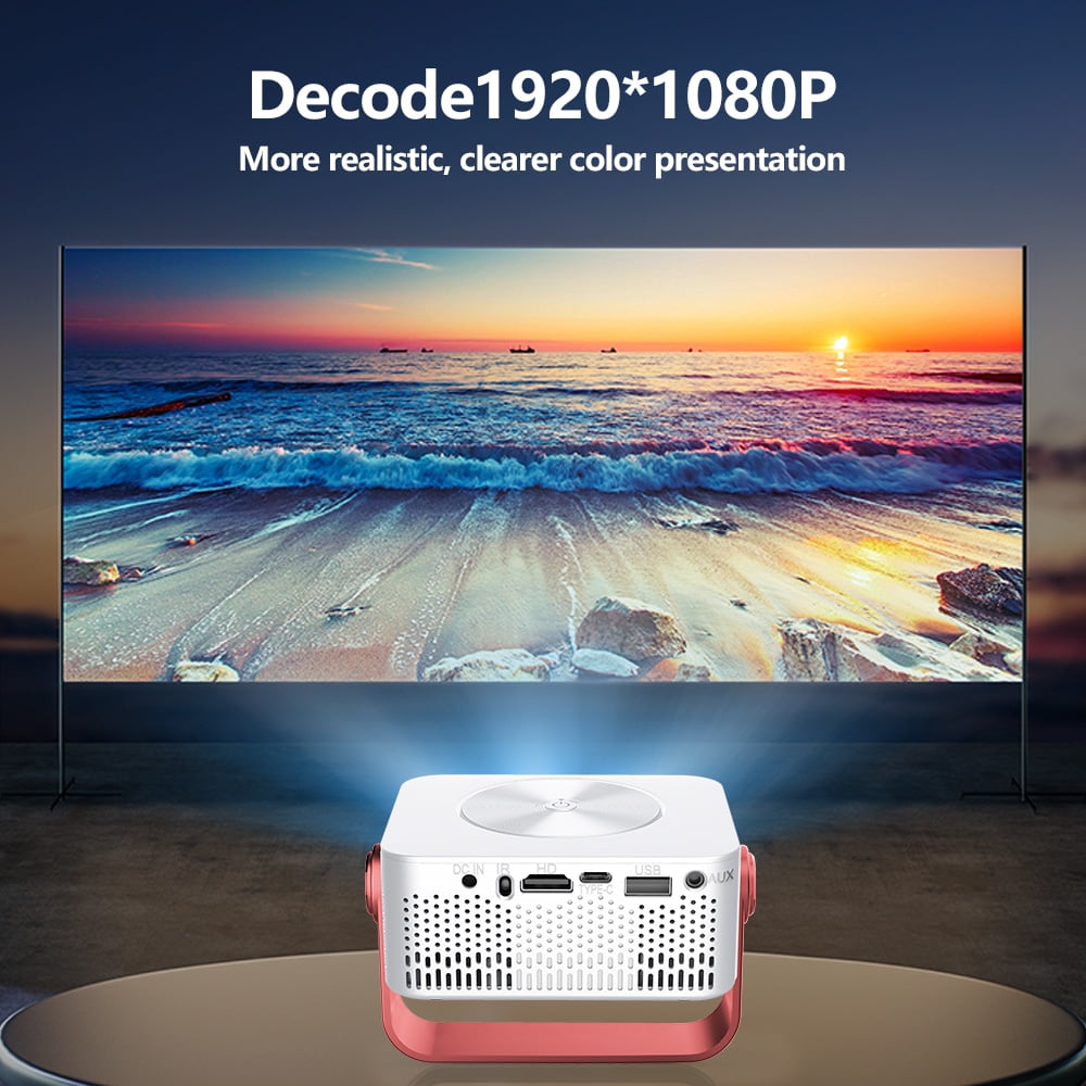 Mini Projector with WiFi , Native 1080P Projector , Projectors for Outdoor Movies Home Theater Built-in Speaker Android11 Dual WiFi6 Allwinner 1080p Compatible with iPhone/Android/PS4/Laptop