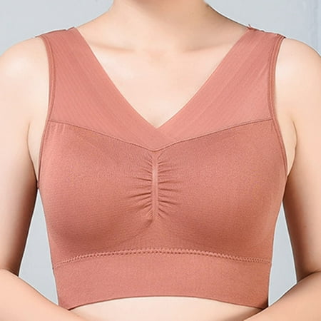 HCURIBAD Clearance! Wireless Bras  Seamless Bras for Women Sleep Leisure Sports Yoga Bra Padded Wireless Thin Soft Comfy Pullover Tops Plus Size  Push up Bra  Backless Bra  Bras for Women E M