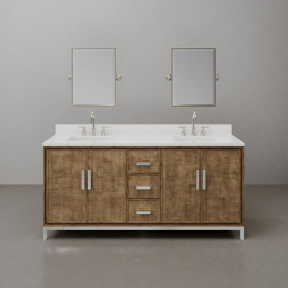 Water Creation Westin 72 In. Double sink Whitebrook Quartz Countertop Bath Vanity