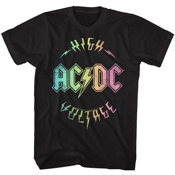 AC/DC Multicolor Voltage Black Adult T-Shirt Xlt