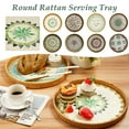 thumbnail image 2 of Round Rattan Serving Tray with Mother of Pearl Inlay HOT | 2024 Hand UK X8B0, 2 of 8
