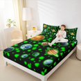 thumbnail image 4 of Feelyou Kids Earth Planet Full Size Sheets, Neon Green Stars Bed Sheets, 4pcs, 4 of 7