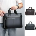thumbnail image 2 of Stylago Leather Briefcase Bag for Men Water Proof Work Messenger Bags Computer Laptop Handbags Business Crossbody Purse Black, 2 of 4