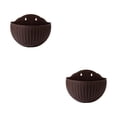 thumbnail image 2 of Transemion Stylish And Durable Plastic Flowerpot With Drainage ABS Wall Plastic Pot Flower Pot Widely Used Double-layer Structure Coffee 2Set, 2 of 6