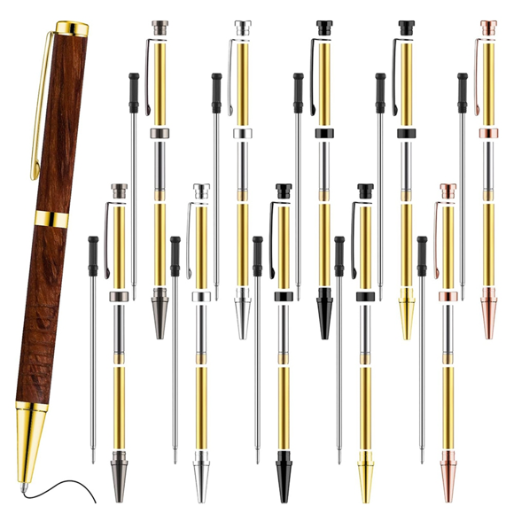 Kit de Stylo Tournant en Bois 10 Pcs 7mm Stylo Tournant Mince avec Remplacement Fournitures de Tour pour Faire du Bureau