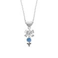 thumbnail image 2 of Delight Jewelry Silvertone Blue Baby Rattle Silver tone Bow Heart Necklace, 2 of 4