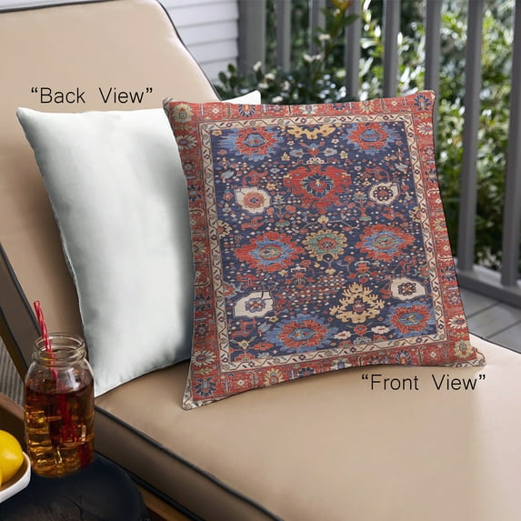 Ahgly Company Outdoor Square Mid-Century Modern Throw Pillow, 18 inch by 18 inch