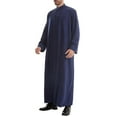 thumbnail image 5 of JXMVOJ Middle East Arabic Mens Robes Muslim Kaftan Clothing Long Sleeve Patchwork Coloured Thobe, 5 of 8