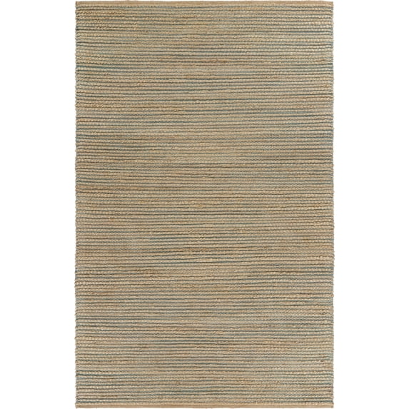 Ox Bay Rustic Classic Natural & Blue 8x10 Undertoned Jute Area Rug