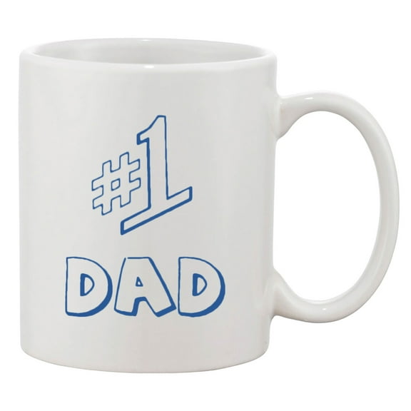 #1 One Dad Daddy Father's Day TV Comedy Series Funny DT White Coffee 11 Oz Mug