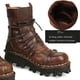 thumbnail image 3 of Botas de trabajo de cuero genuino para hombre, botas de combate militares, botas de moda Punk con calavera gótica, botas de motocicleta 50 Vintage, 3 of 5