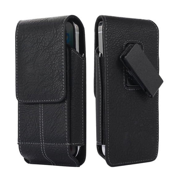 Universal Phone Pouch PU Leather Card Slot Belt Holder for iPhone 16 Pro Max,iPhone 16 Plus,Samsung S23/S24/S25/S26 Ultra for Men,XL(7.0''x3.5''x0.8'')