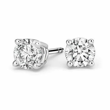 PJ Jewelry 14k White Gold 0.25 Ct Solitaire White Diamond Stud Earrings (J-K, I2-I3)  for Men | Women