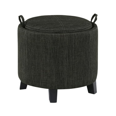 Designs4Comfort Oscar Storage Ottoman with Reversible Tray in Gray Fabric