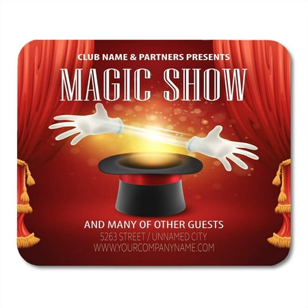 LADDKE Red Magician Magic Trick Performance Circus Show 10 White Mousepad Mouse Pad Mouse Mat 9x10