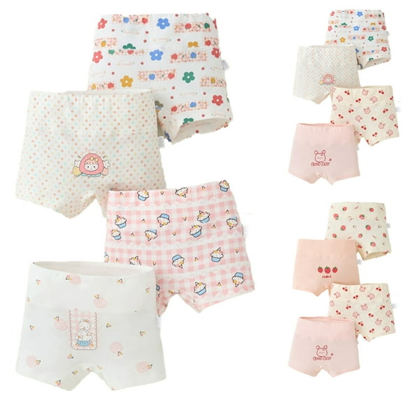FJUCHAI 1-12Y Toddler Girls' Cartoon Underwear Big Kids Cotton Boxer Shorts for Baby Children 4PCS
