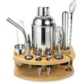 thumbnail image 2 of Bartender's Deluxe Set, 750ml Cocktail Shaker, Bamboo Stand, Stainless Steel Bar Tools, Dishwasher Compatible, Easy Storage for Professional Bartending at Home or Office, Gift for Men, 2 of 6