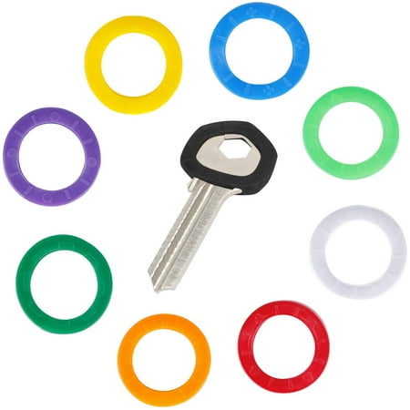 Uniclife 24 PCS Key Caps Tags, Plastic Key Identifier Rings in 8 Colors ...