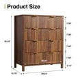 thumbnail image 4 of YOCWO Fluted 4 Drawer Dressers for Bedroom, 30" Wide Modern Chest of Drawer with 4 Big Drawers, Walnut, 4 of 8