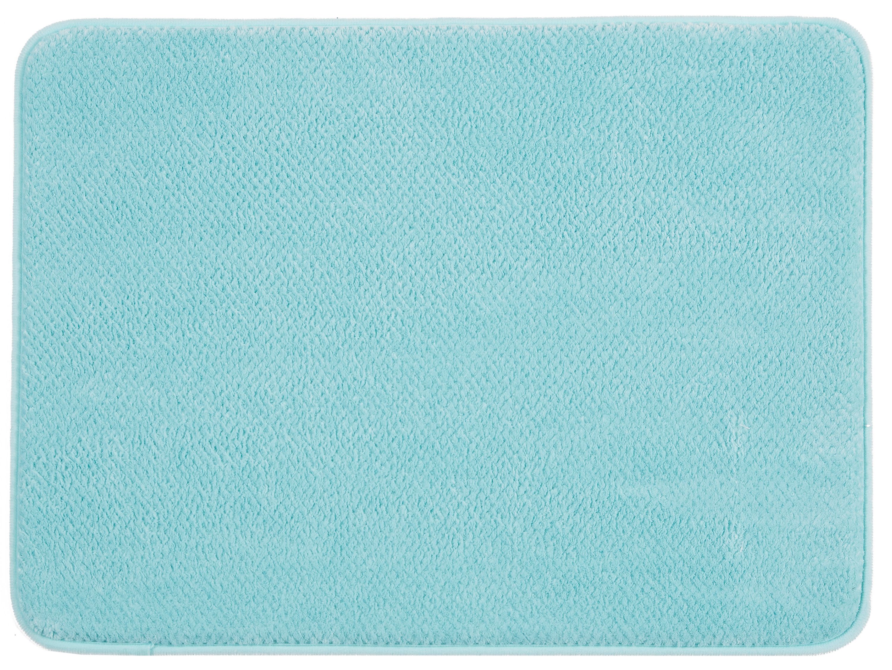 Mainstays Basic Memory Foam Bath Rug, Aqua, 17" x 23.5"