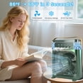 thumbnail image 2 of HEEYCEM 10 Inch Ice Mist Desktop Fan, Humidifying Cooling Fan Compatible with Essential Oil, Mosquito Repellent Liquid and Ice Cubes, 3 Speed Adjustable, 180° Adjustable Angle, Detachable Easy Clean, 2 of 9