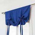 thumbnail image 3 of Nvzi Cortina opaca con lazo para amarrar, con aislamiento térmico, ajustable, para ventanas pequeñas, con bolsillo para barra (46" x 63", azul oscuro), 3 of 5