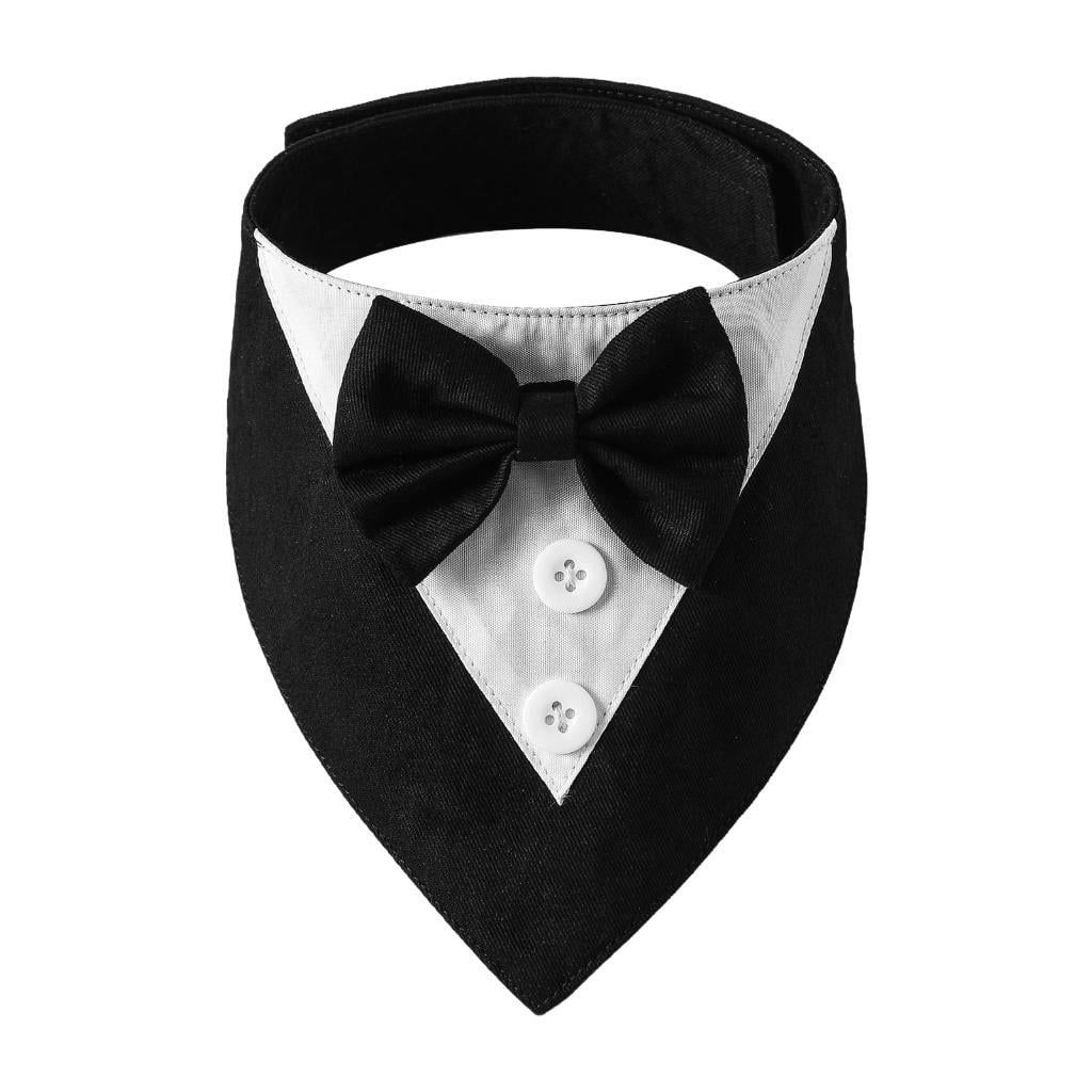 WIND LAND Classical Tuxedo Dog Neckerchief Adjustable Neck Collar Pet Birthday Parties