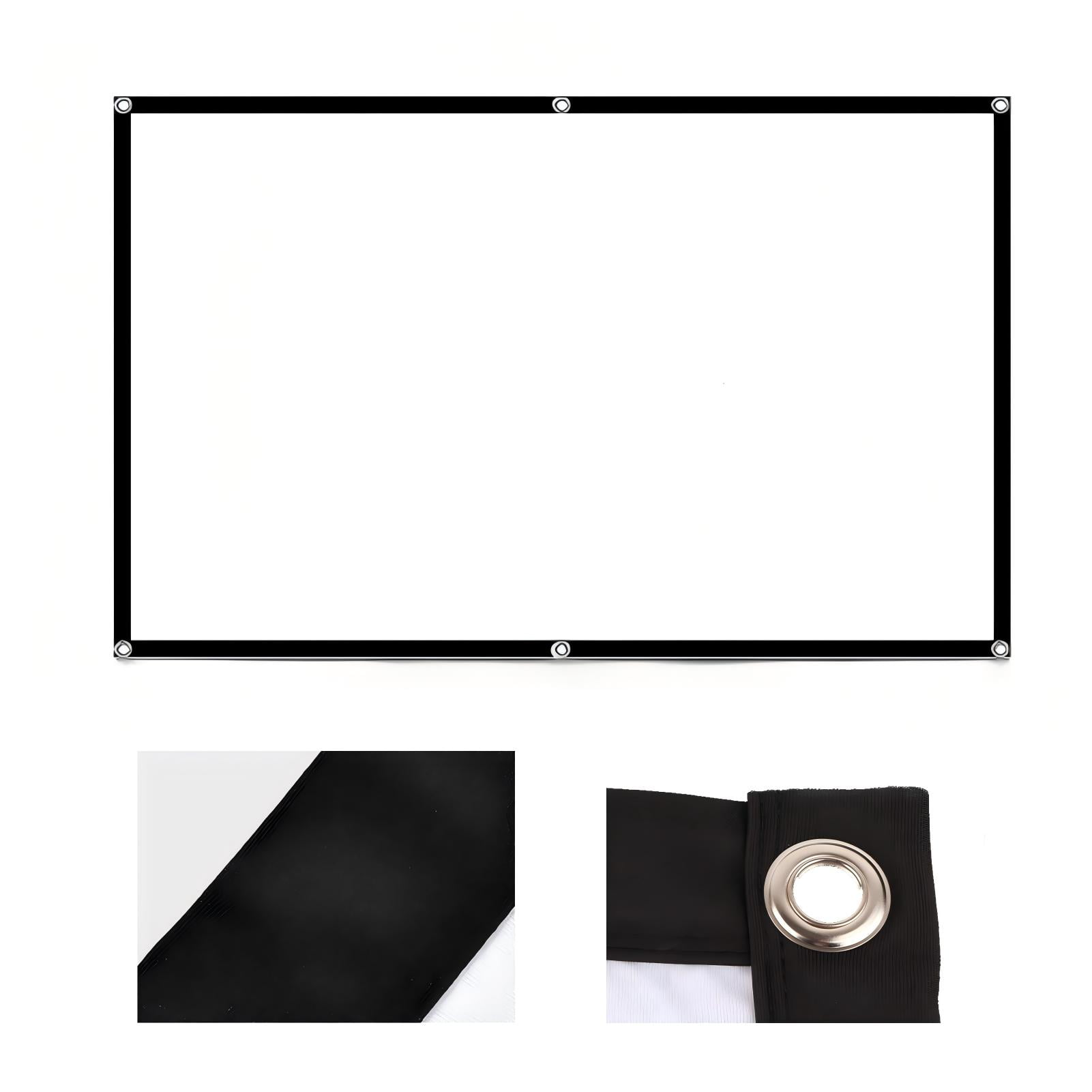 16:9 Projection Screen,84 Inches Cloth Material,Projection Screen Curtain White Projector,Clear Picture Quality and Portable Design for Home Theaters and Outdoor Movies